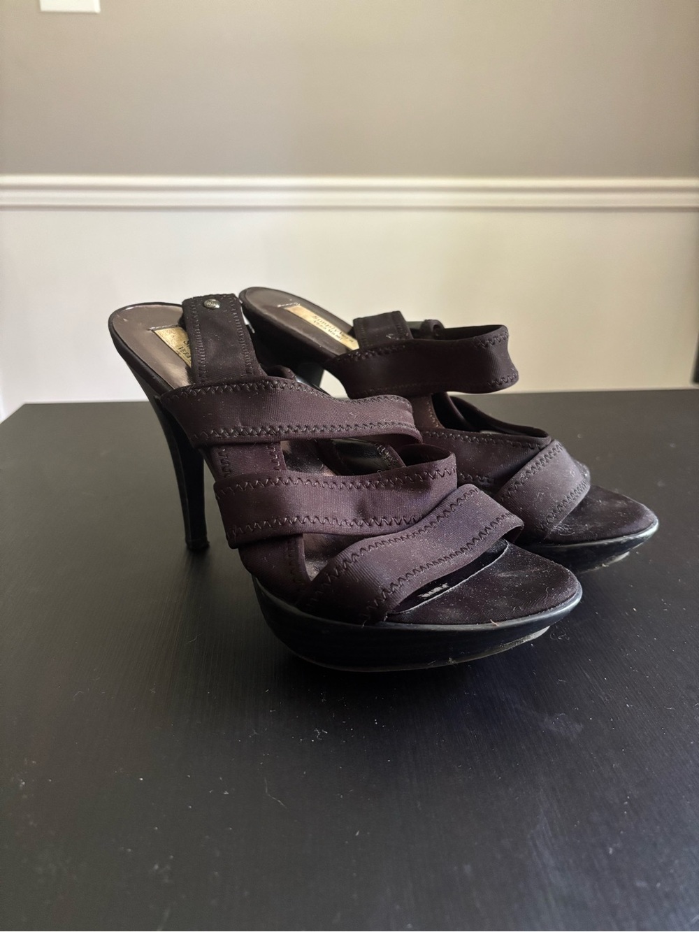 Simply Vera Vera Wang Black Strappy Platform Heels